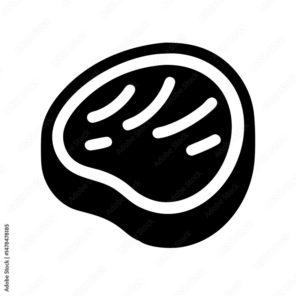 Fototapeta premium Steak silhouette on transparent background for web and graphic design