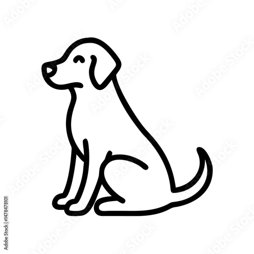 Sitting dog on transparent background for web and graphic design