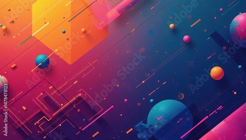 Abstract geometric shapes background, vibrant colors and bold lines create a modern design , triangle, angular, smooth