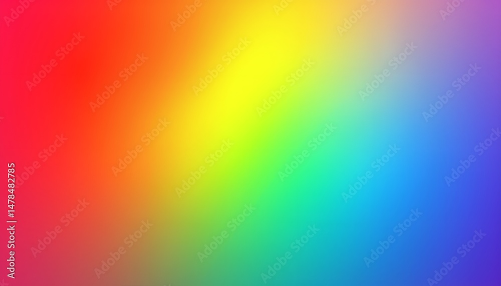 Obraz premium a gradient background transitioning through red, orange, yellow, green, blue, violet (full rainbow spectrum) with a smooth and visually appealing blend.