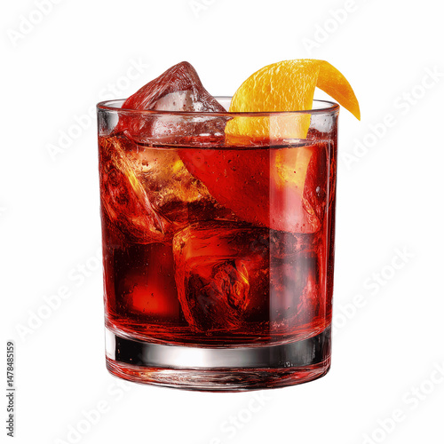 Refreshing Negroni Cocktail with Orange Peel