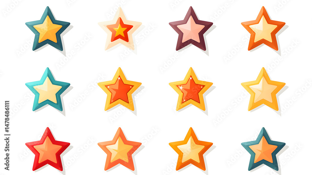 Fototapeta premium Professional rating star symbol and element status stock vector for designs