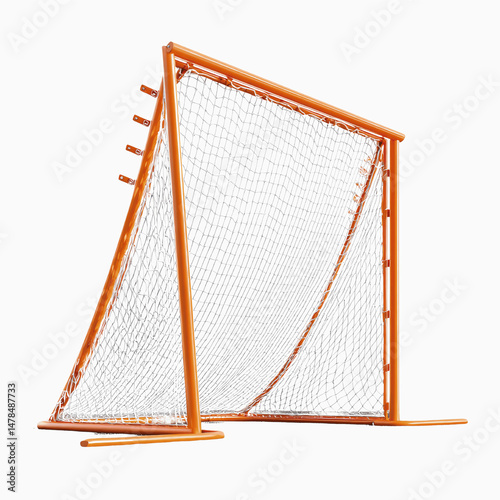 Portable Lacrosse Goal with Orange Frame and
