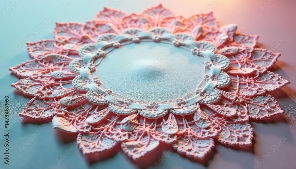 Obraz premium Intricate floral lace doily, delicate texture , delicate, detail