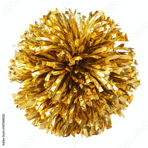 Golden Metallic Pom-Pom Cheerleading Accessory