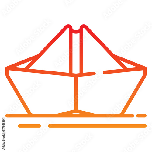 Paper Boat Gradient Icon
