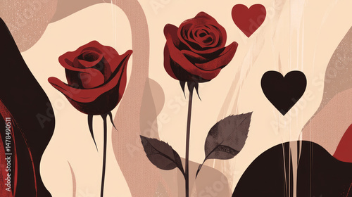 A creative Valentine card set featuring valentine card love romantic and design elements in various layouts and styles perfect for seasonal greetings. AI generative