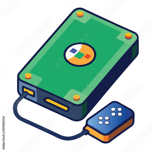 External hard drive gaming instrument isolated on white background