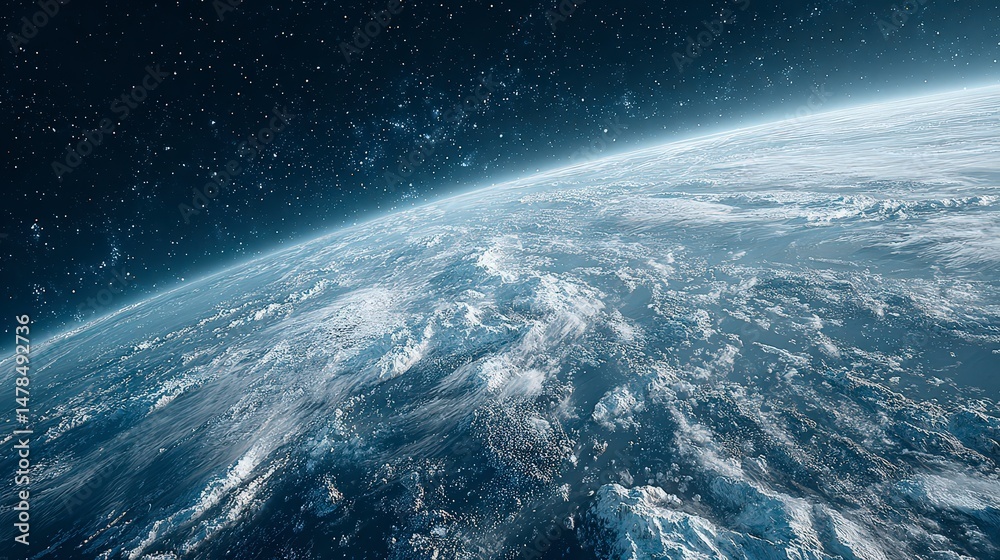 Fototapeta premium Stunning Earth From Space Planet Globe Atmosphere Celestial Space Exploration Orbit