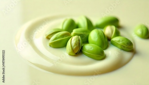 Wallpaper Mural Delicious Green Nuts in Creamy White Sauce Closeup Food Photography Torontodigital.ca