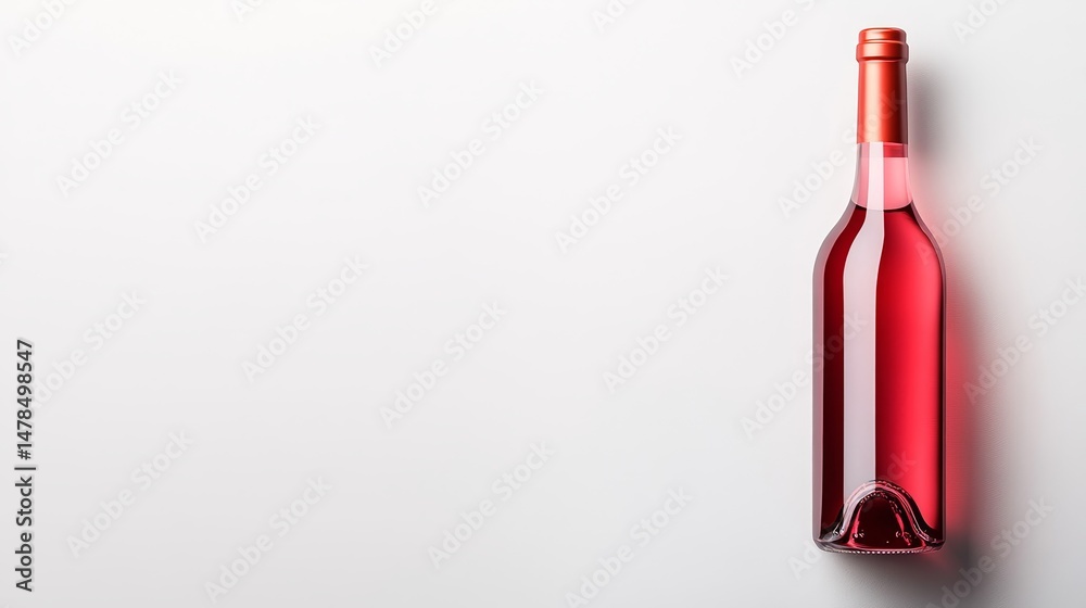 Elegant Rose Wine Bottle with Minimalist Background in Soft Light Elegant Rose Wine Bottle with Minimalist Background in Soft Light