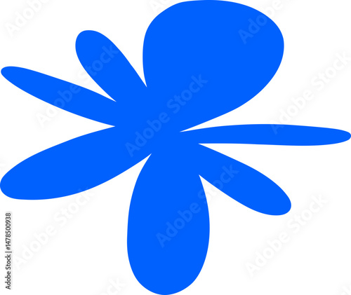 Abstract blue flower icon, concept of nature.