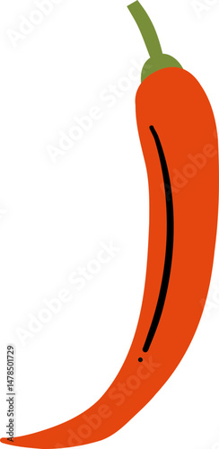 A red chili pepper, concept of spicy and cooking.
