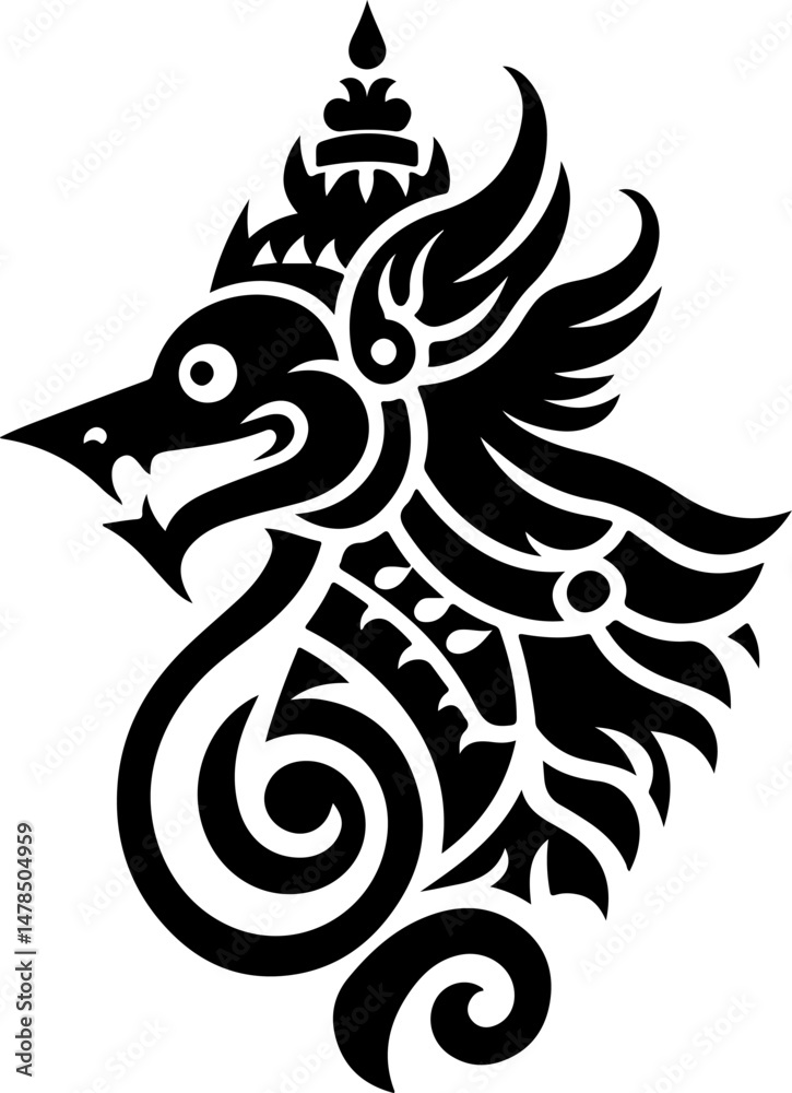 Fototapeta premium sketch illustration icon logo symbol animal mythology ethnic traditional