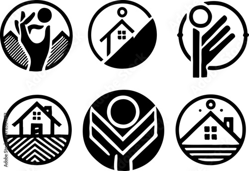 sketch illustration icon logo symbol abstract modern silhouette line to describe company