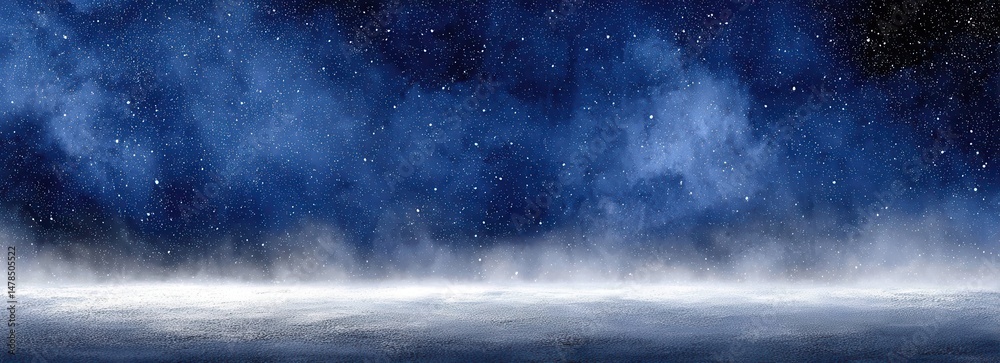 Fototapeta premium Snowy night landscape