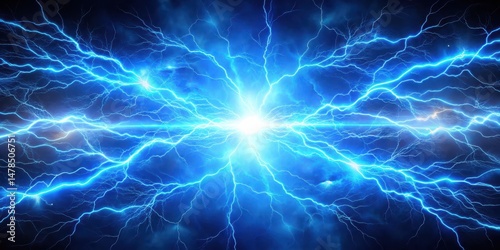 Electric blue plasma storm with lightning bolts , thunderstorm, abstract, thunderstorm, abstract, glow, power, electric blue