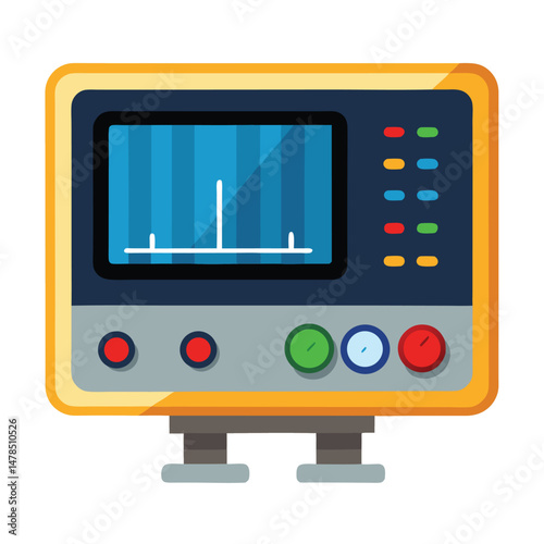Monitor gaming instrument isolated on white background