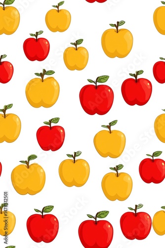 Pattern of apples on white background,digital art,wallpaper or website graphics