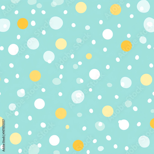 A blue and yellow pattern of polka dots