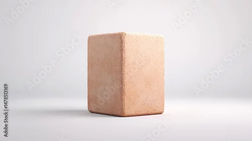 Obraz Simple Textured Block on Minimalist Gray Background for Creative Use