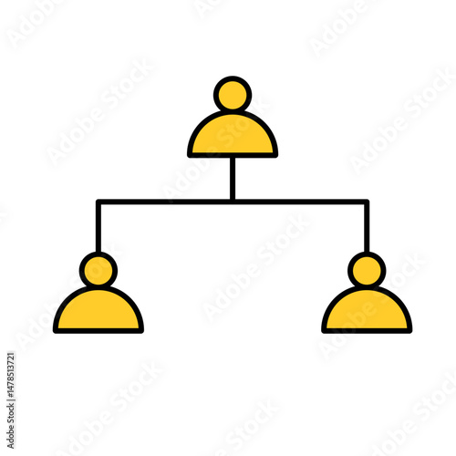 outline silhouette Organization structure or family tree