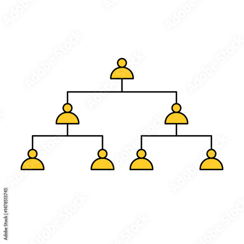 outline silhouette Organization structure or family tree
