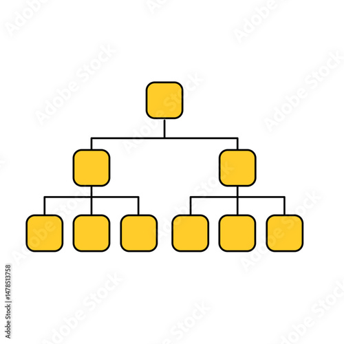 outline silhouette Organization structure or family tree