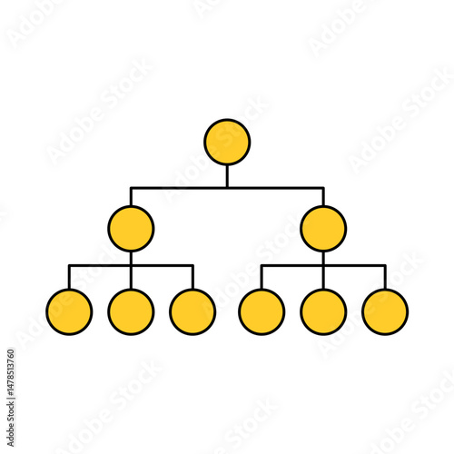 outline silhouette Organization structure or family tree