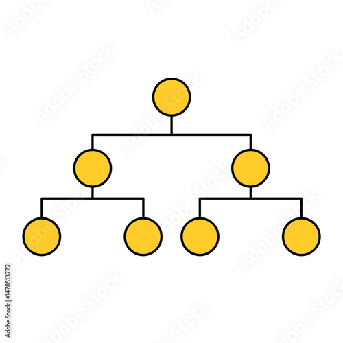 outline silhouette Organization structure or family tree