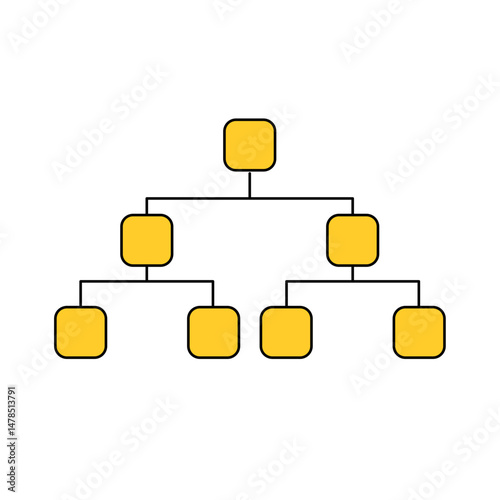 outline silhouette Organization structure or family tree