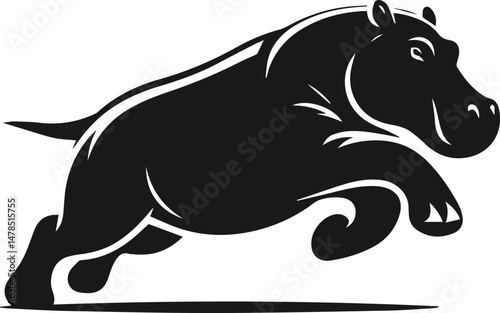 Animal vector silhouette of a hippo