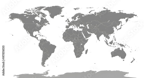 High-Resolution World Map: Detailed Political Boundaries for Global Perspectives