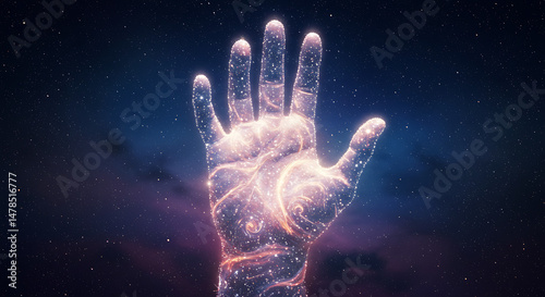Glowing Hand Casting a Magical Spell