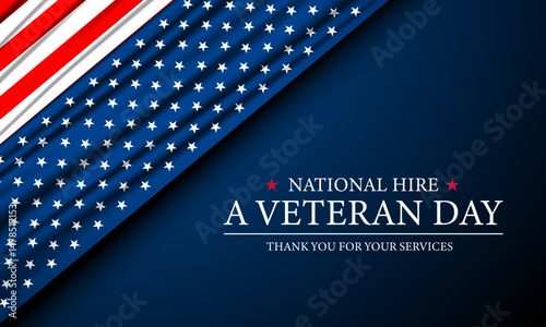 Happy National Hire A Veteran Day Background Vector Illustration 