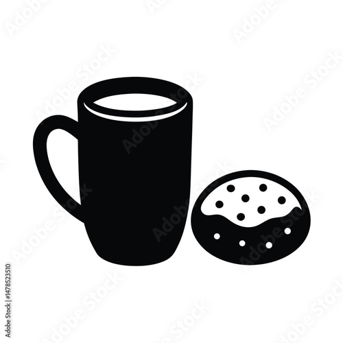 Element of Cafe logo icon Vector biscotti and mocha cup minimal design