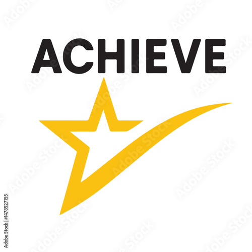 Achieve Success Star Icon Design