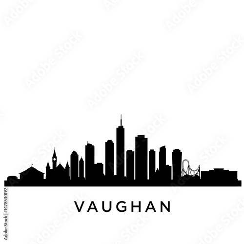 Vaughan Skyline with Ontario, and Canada Cityscape Silhouette. (1)