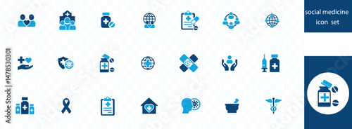 social medicine icon set . retirement, caregiver, accessibility, health, care, pensioner, generation, hospice, ageing and nursing home icons
