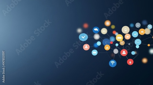 Colorful Network Connections Representing Digital Communication Concepts