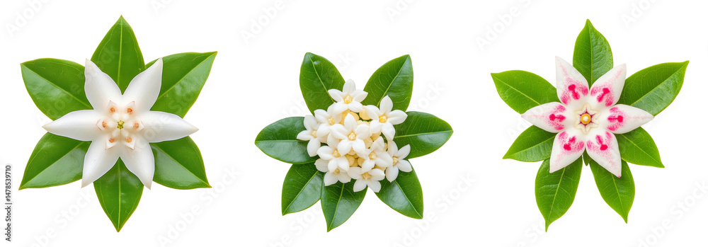 Fototapeta premium Isolated Flower Arrangements on Transparent Background for Design