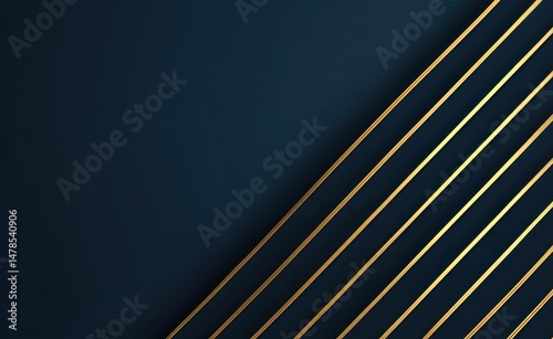 Sophisticated dark navy background with diagonal gold lines.