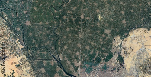 Cuadro en lienzo An Aerial View of the Nile River