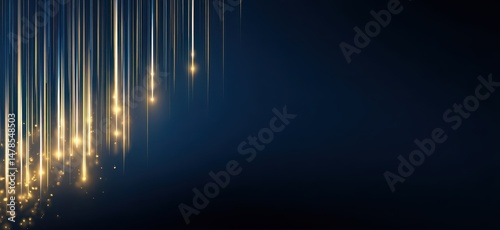 Abstract design with golden streaks and dark backdrop
