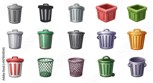 Wallpaper Mural A Spectrum of Bins: Digital Iconography in Vibrant Hues Torontodigital.ca