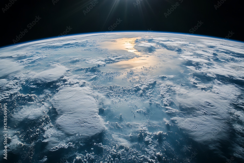 Fototapeta premium Earth from space, sunrise