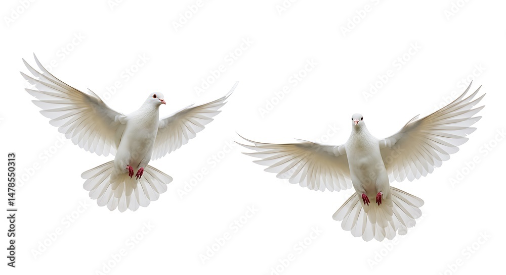 Obraz premium Wings of Peace A Flight of White Doves