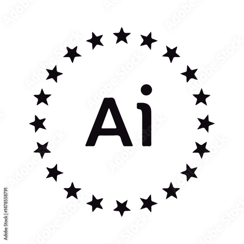 Ai Lettering Surrounded by Stars.
