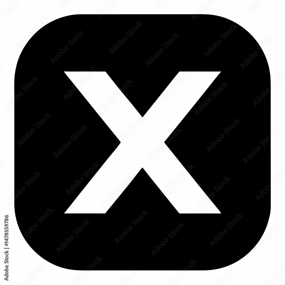 Fototapeta premium X app icon on white background.