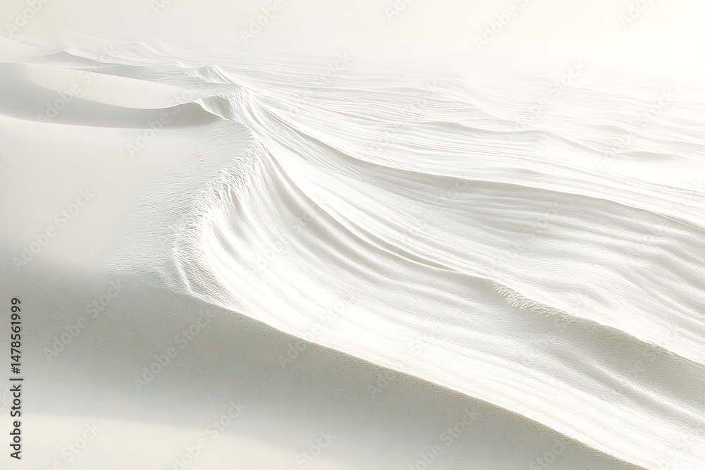 Fototapeta premium The stark white sand dunes undulate in the stark desert light of dawn